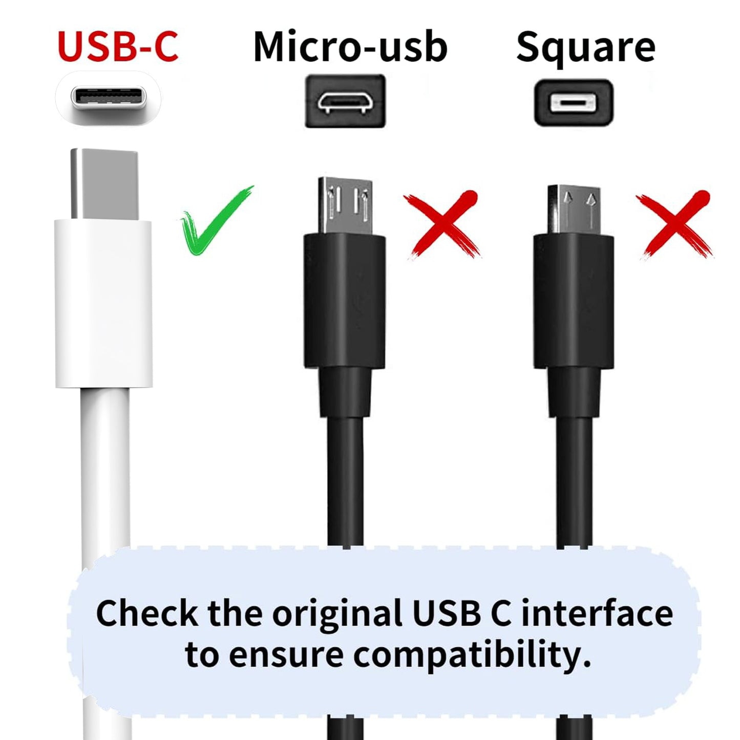 65W Laptop Charger Adapter with Cable