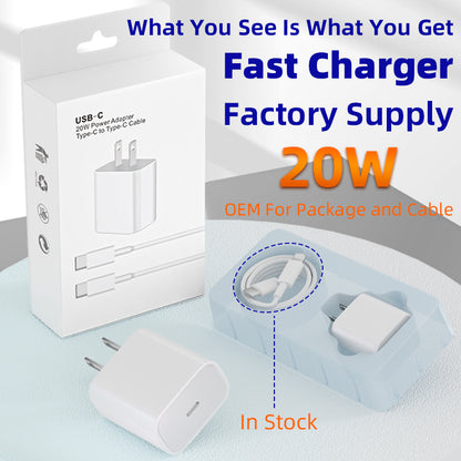 20W USB C Wall Charger Adapter with Cable Set