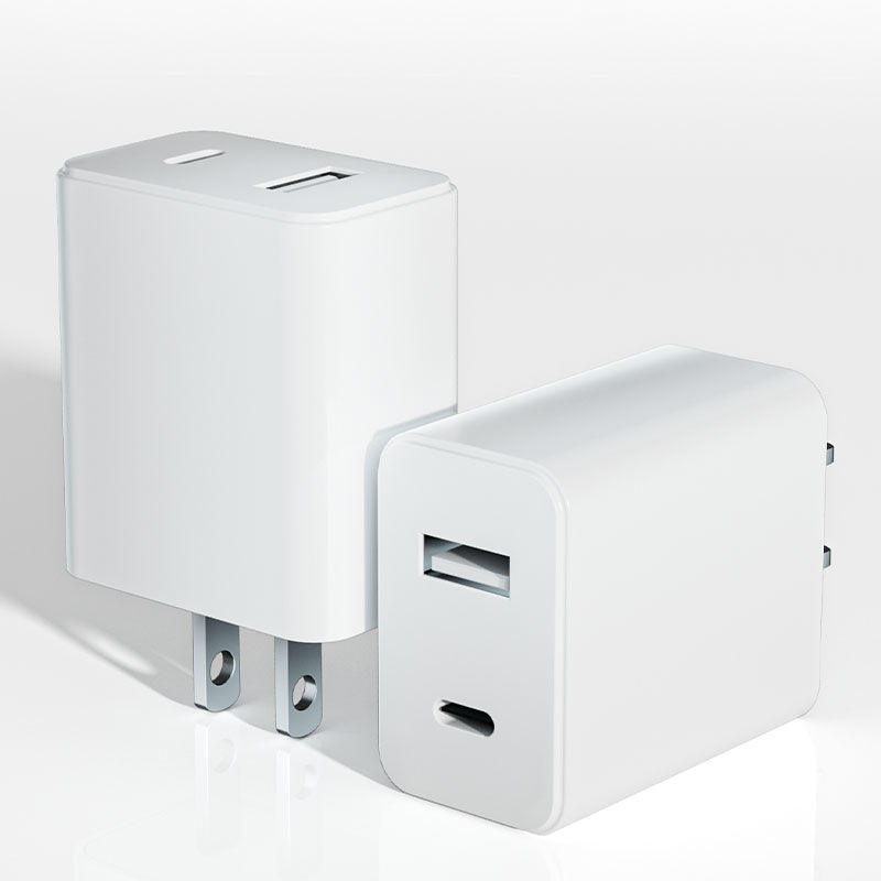 20W USB-C and USB-A Dual Port Wall Charger ETL with Type-C to Type-C Cable